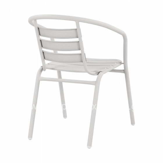 Armchair Laura Metallic White with aluminum slices HM5037.02 54x59x73cm