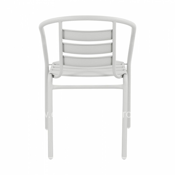 Armchair Laura Metallic White with aluminum slices HM5037.02 54x59x73cm