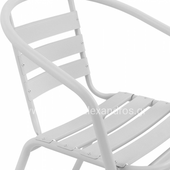 Armchair Laura Metallic White with aluminum slices HM5037.02 54x59x73cm