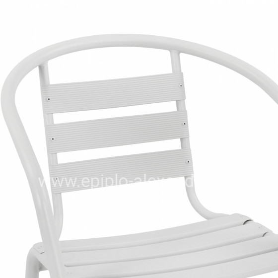 Armchair Laura Metallic White with aluminum slices HM5037.02 54x59x73cm