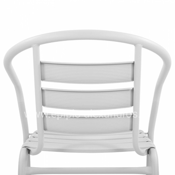 Armchair Laura Metallic White with aluminum slices HM5037.02 54x59x73cm