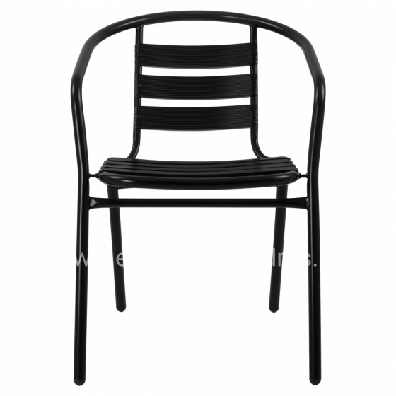 Armchair Laura Metallic Black with aluminum slats HM5037.03 54x59x73cm