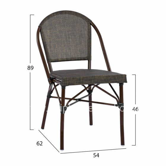 Metallic Chair Bamboo Look Brown HM5718  54x62x89 cm