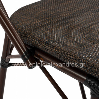 ΚΑΡΕΚΛΑ PRETORIA ΜΕΤΑΛΛΙΚΗ BAMBOO LOOK ΚΑΦΕ HM5718 54x62x89 εκ.