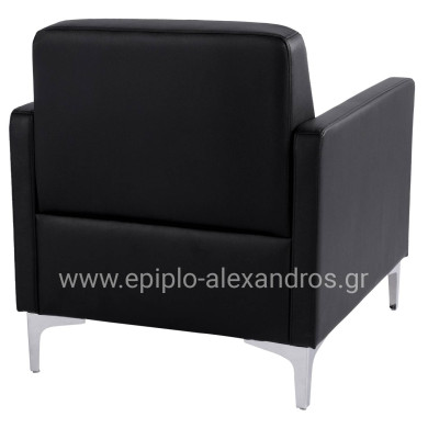 Armchair Nellie HM3159.11, black PU, 64x71x71cm