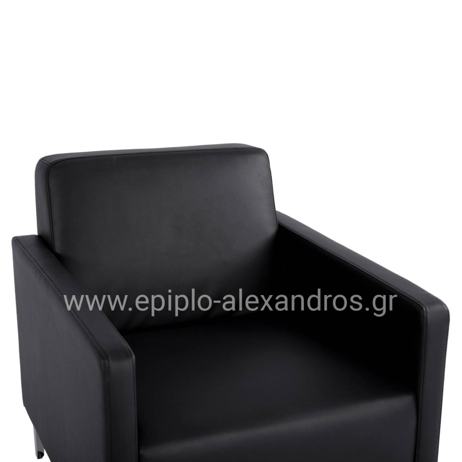 Armchair Nellie HM3159.11, black PU, 64x71x71cm