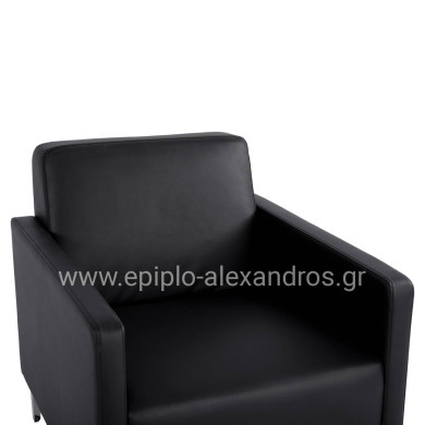 Armchair Nellie HM3159.11, black PU, 64x71x71cm