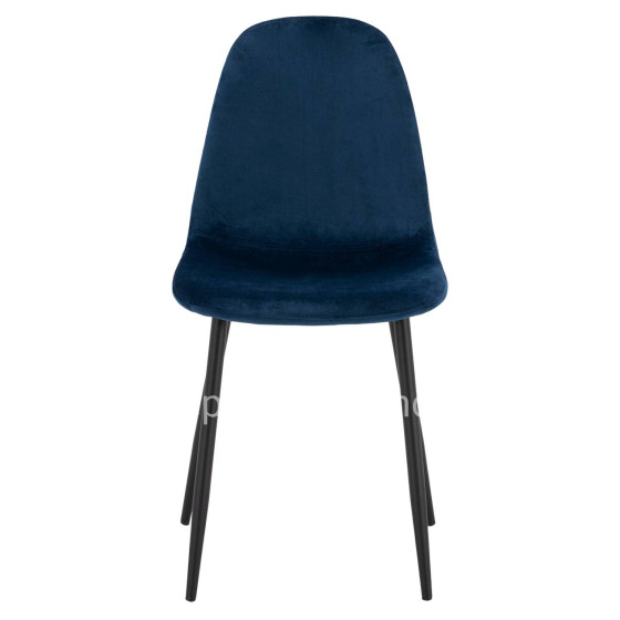 Chair Leonardo Velvet Blue with Metallic Legs HM00100.08 43x54x88 cm.