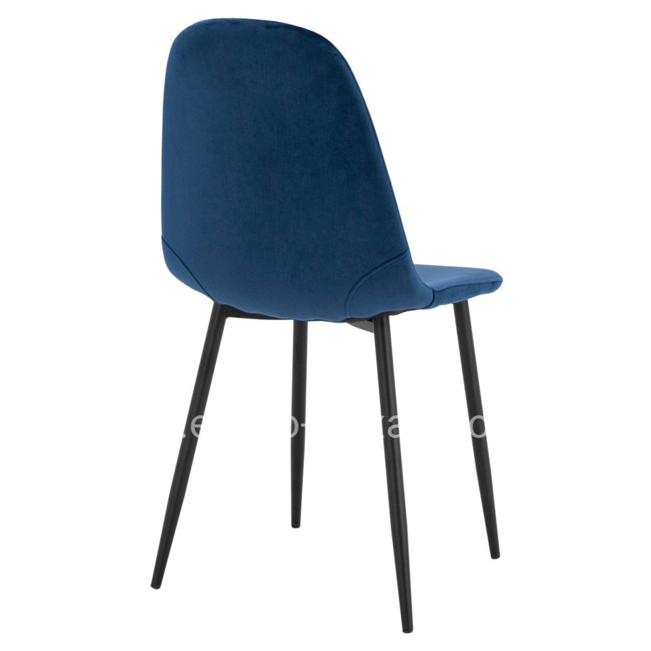 Chair Leonardo Velvet Blue with Metallic Legs HM00100.08 43x54x88 cm.