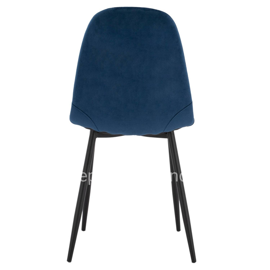 Chair Leonardo Velvet Blue with Metallic Legs HM00100.08 43x54x88 cm.