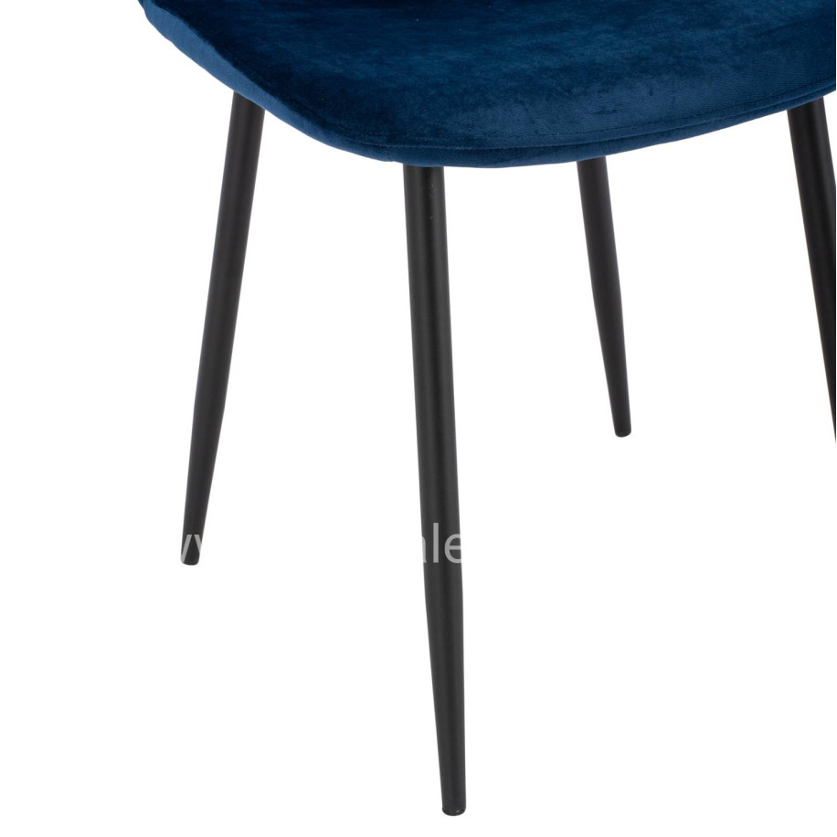 Chair Leonardo Velvet Blue with Metallic Legs HM00100.08 43x54x88 cm.