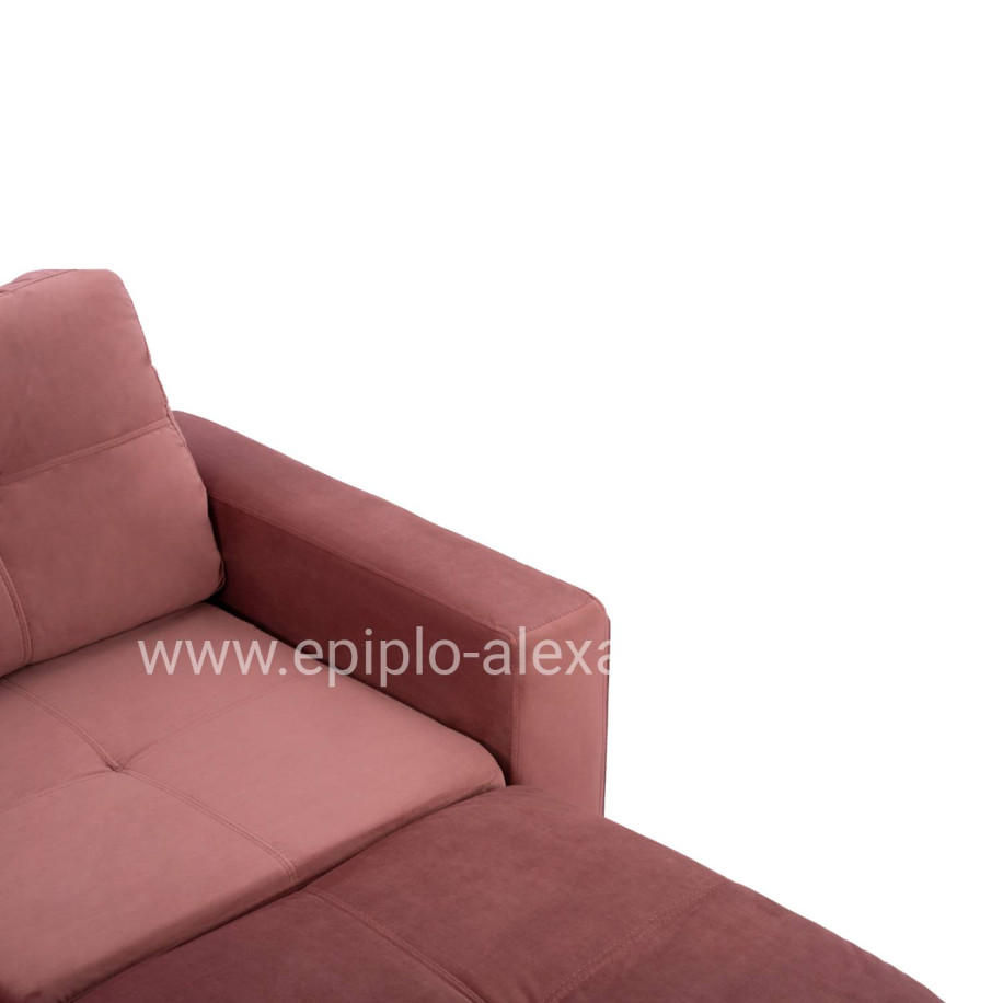 SOFA CORNER REVERSIBLE FABRIC VELVET DUSTY PINK 207x145x85Y cm. HM3004.12
