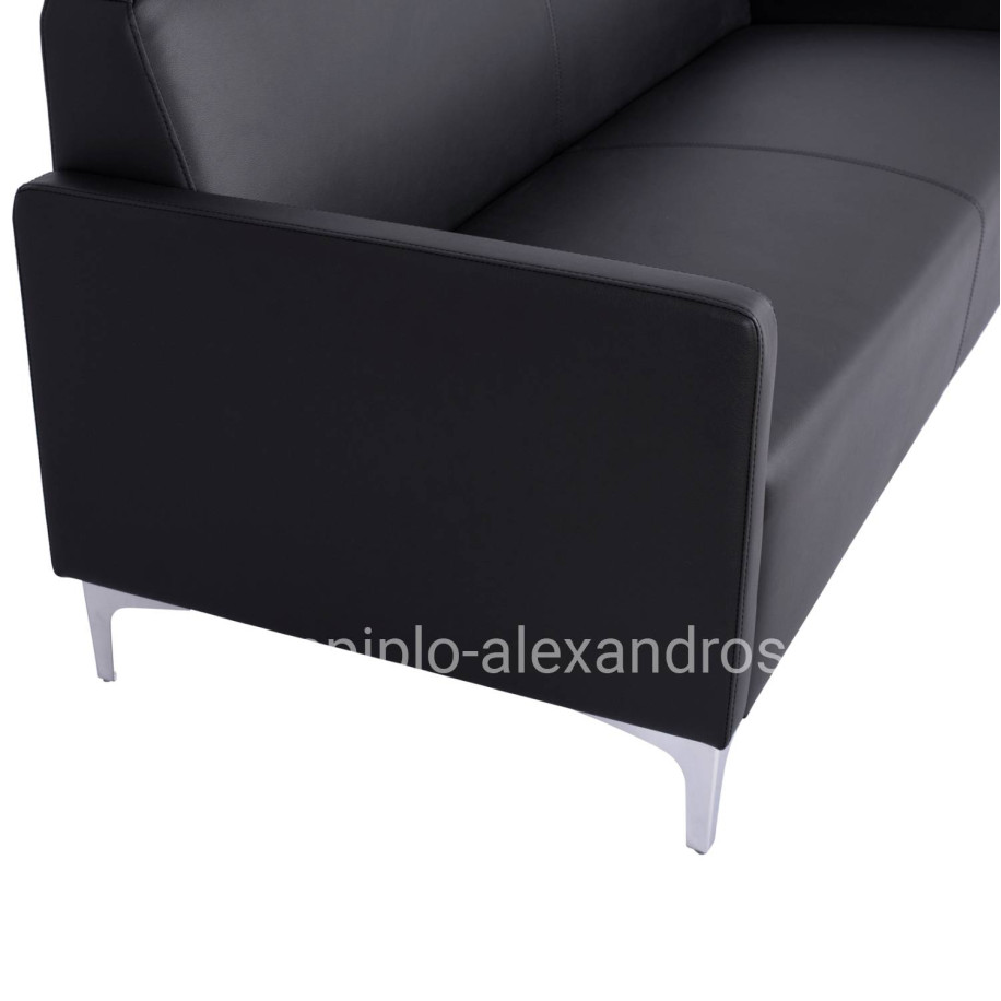 Sofa 3 seater Nellie HM3159.31 with black PU 163x71x71cm