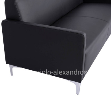 Sofa 3 seater Nellie HM3159.31 with black PU 163x71x71cm