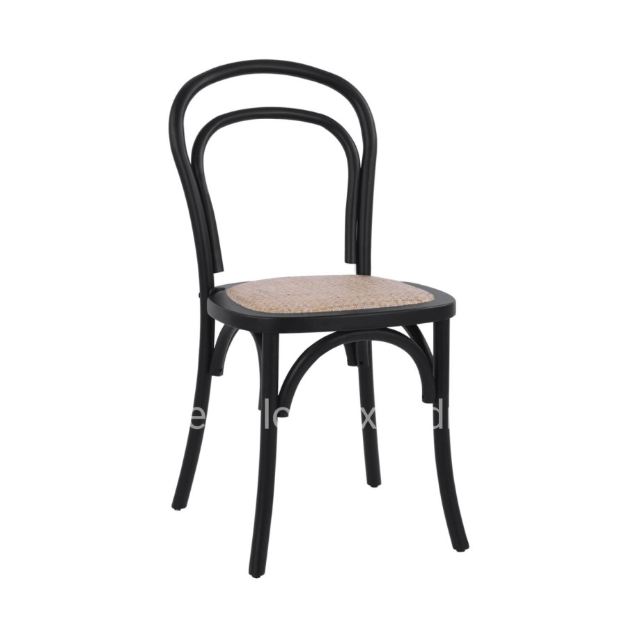 Wooden chair Vienna type Aliyah Stackable from beech wood black matte HM8644.02 45x54x89 cm