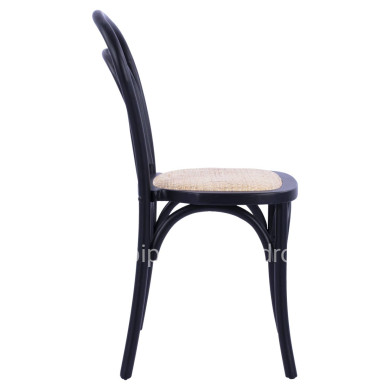Wooden chair Vienna type Aliyah Stackable from beech wood black matte HM8644.02 45x54x89 cm