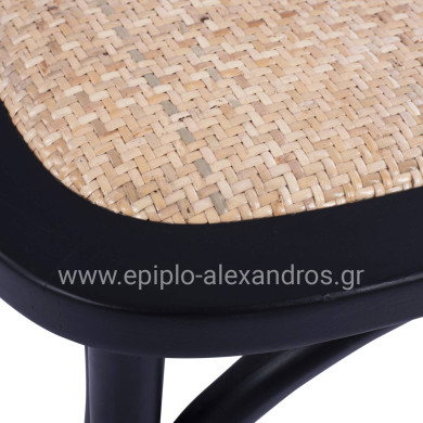 Wooden chair Vienna type Aliyah Stackable from beech wood black matte HM8644.02 45x54x89 cm