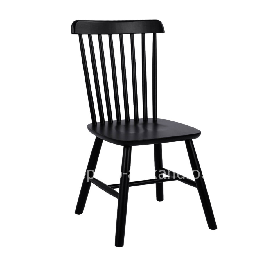 DINING CHAIR LUCIEN HM8645.02 BEECH WOOD IN BLACK MATTE COLOR 48x54x86H cm