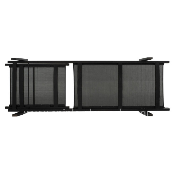 Professional Sunbed Beech wood Creta Black & Black Fabric HM11340.02 202,5x66,5x30,5 cm