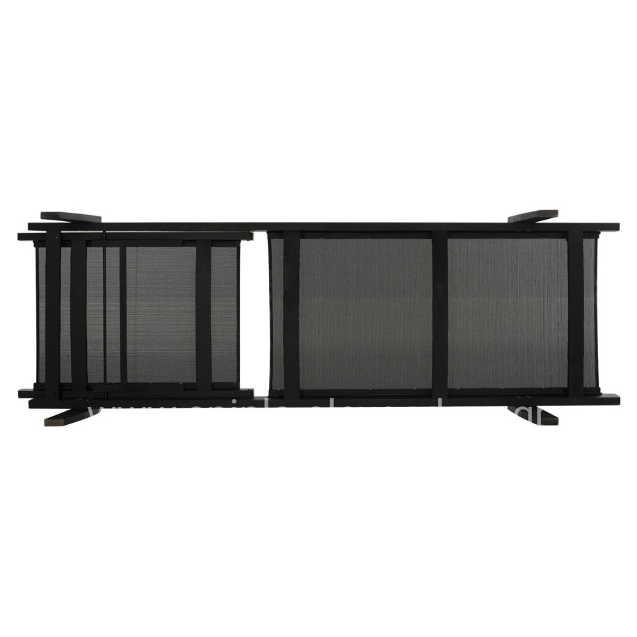 Professional Sunbed Beech wood Creta Black & Black Fabric HM11340.02 202,5x66,5x30,5 cm