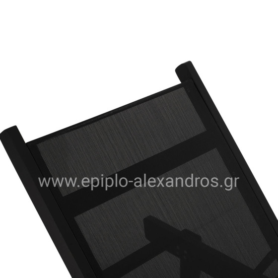 Professional Sunbed Beech wood Creta Black & Black Fabric HM11340.02 202,5x66,5x30,5 cm