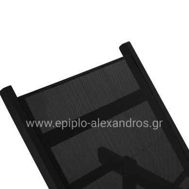 Professional Sunbed Beech wood Creta Black & Black Fabric HM11340.02 202,5x66,5x30,5 cm