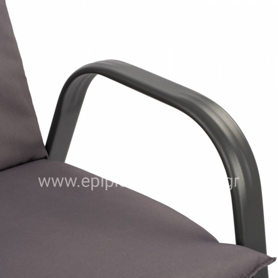 Armchair Leon Metallic grey withgrey pillow HM10573.01 54x70x93 cm.