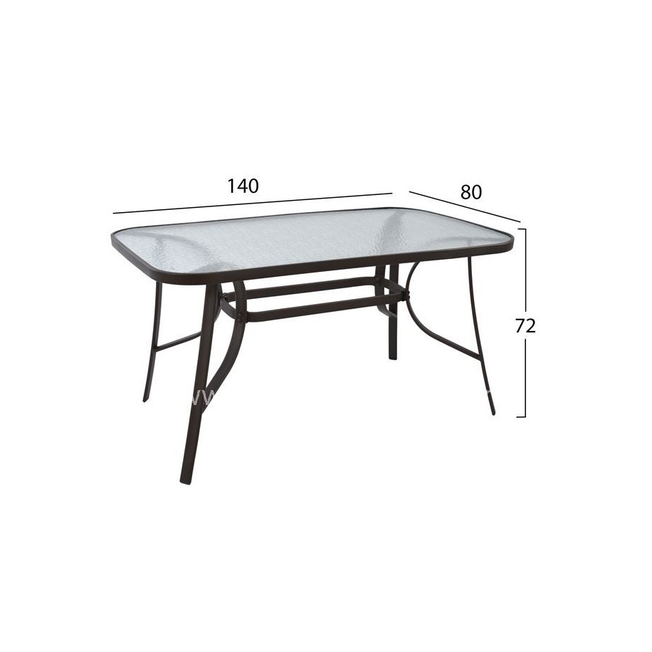 OUTDOOR DINING SET 5PCS HM10569.02 WITH TABLE 140X80cm. & 4 CHAIRS WITH CUSHIONS-IN BROWN