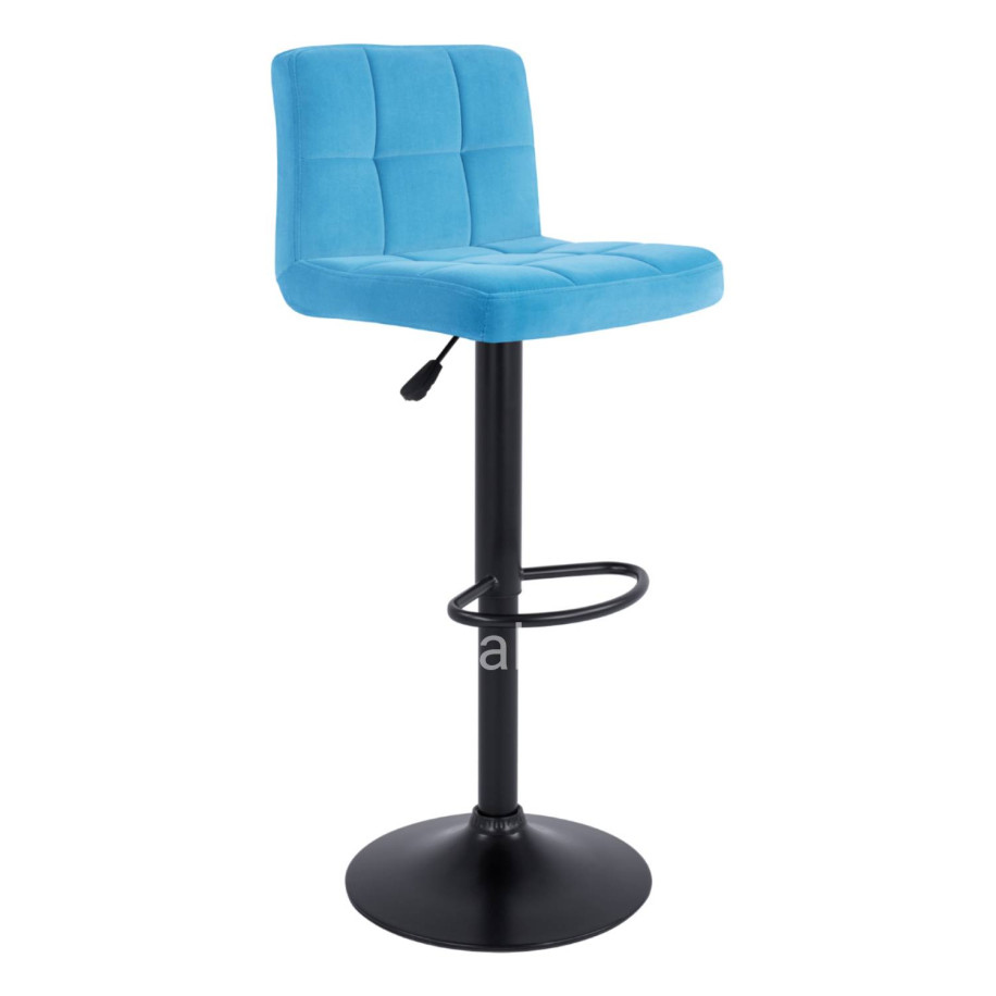 Bar Stool Diana HM202.18 Velvet Turquoise & Black Matte frame 44x52x109Η