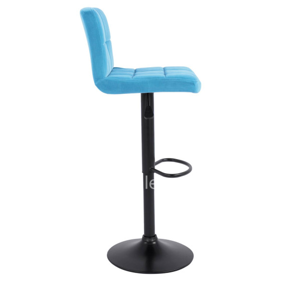 Bar Stool Diana HM202.18 Velvet Turquoise & Black Matte frame 44x52x109Η