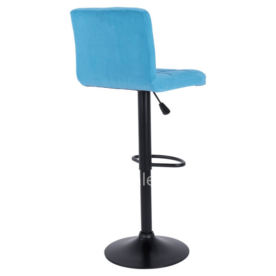 Bar Stool Diana HM202.18 Velvet Turquoise & Black Matte frame 44x52x109Η