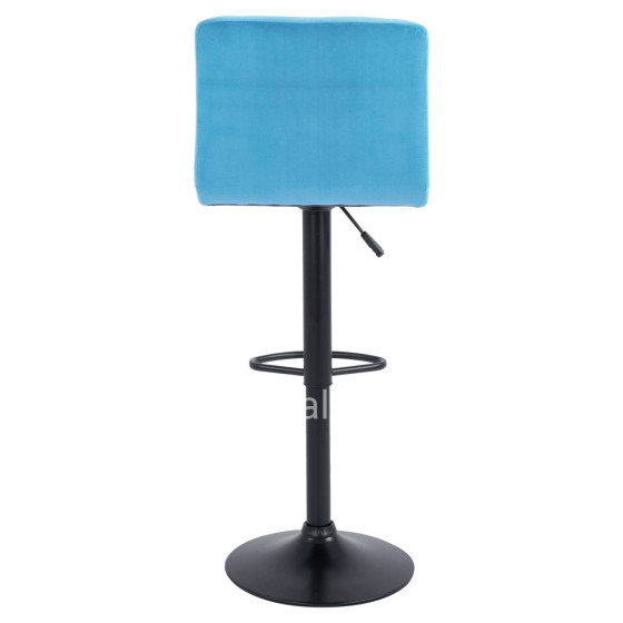 Bar Stool Diana HM202.18 Velvet Turquoise & Black Matte frame 44x52x109Η