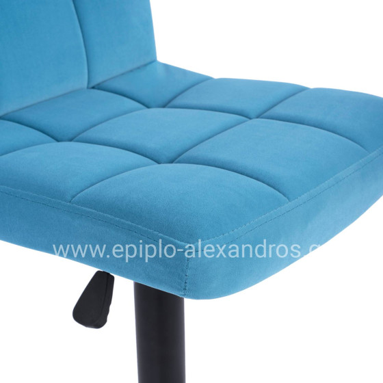 Bar Stool Diana HM202.18 Velvet Turquoise & Black Matte frame 44x52x109Η