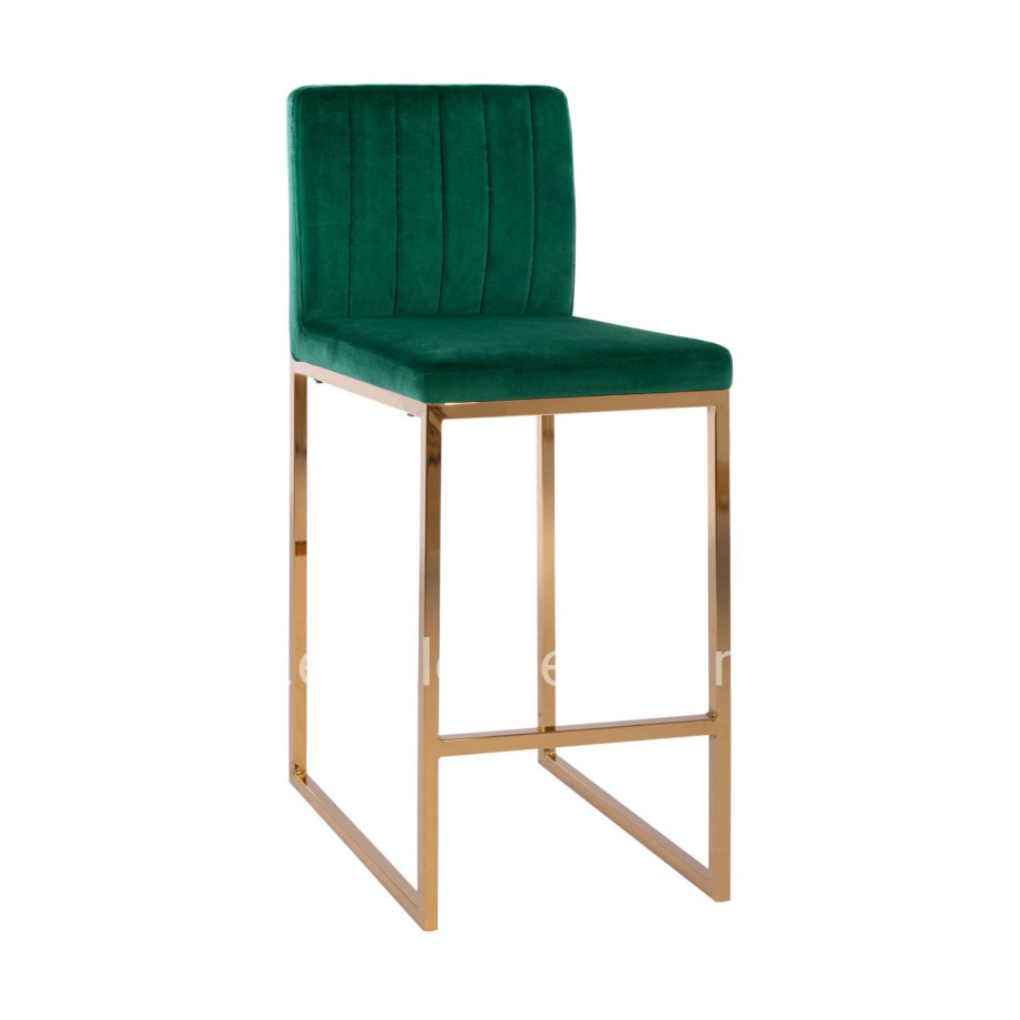 Bar Stool Piper Velvet Cypress & Gold Metallic Frame HM8525.03 40x49x96 cm