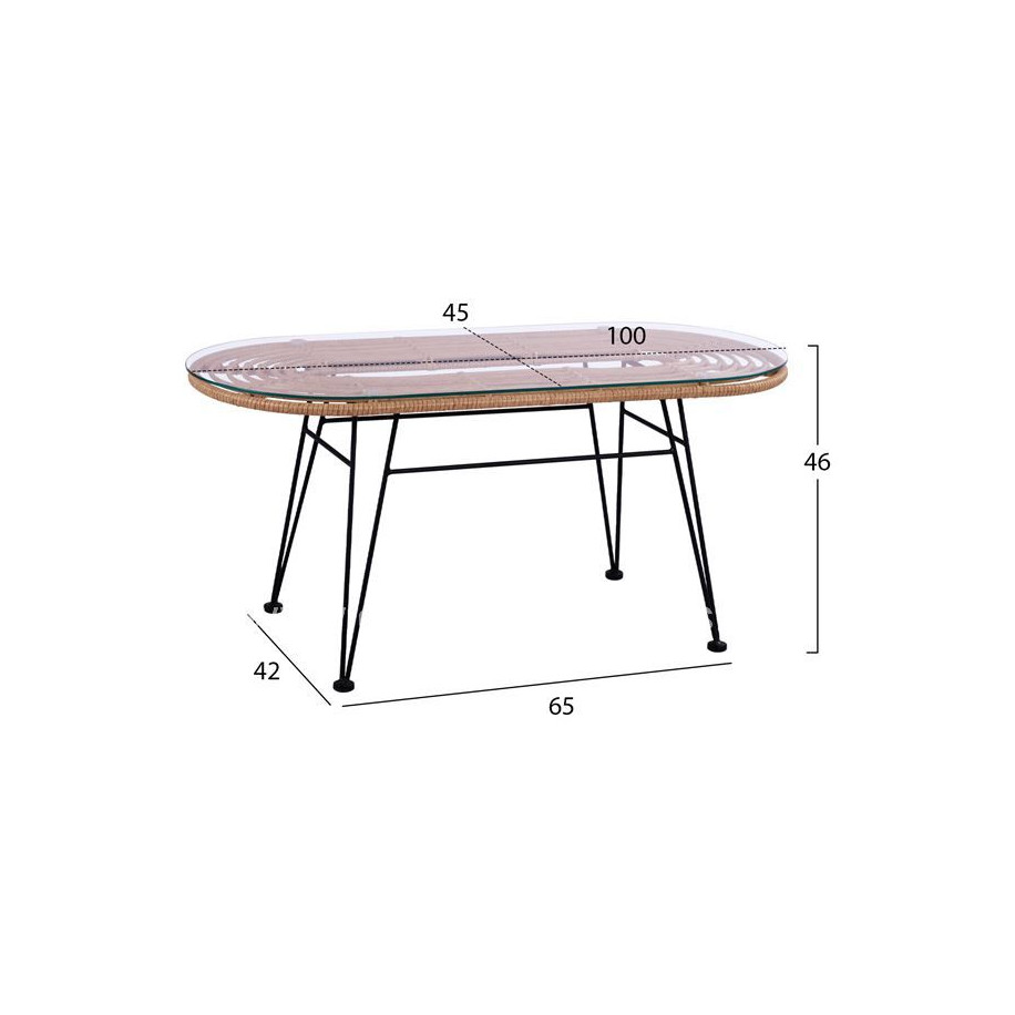 ΣΕΤ 4ΤΜΧ ΤΡΑΠΕΖΙ ΜΕ ΠΑΓΚΑΚΙ & 2 ΠΟΛΥΘΡΟΝΕΣ ALLEGRA WICKER ΜΠΕΖ HM10600