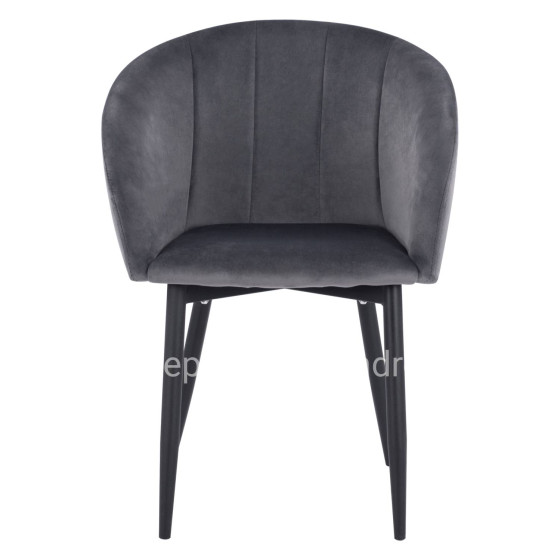 Armchair Bessie HM8699.01 Velvet Grey with metallic frame 60x62x80 cm.