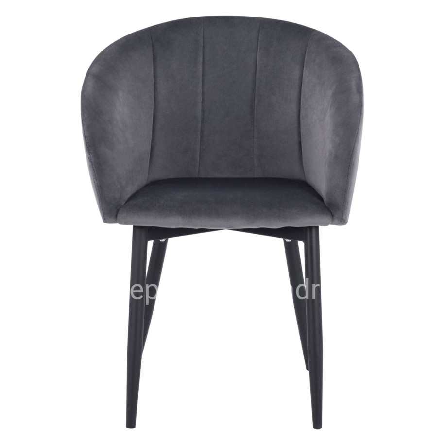 Armchair Bessie HM8699.01 Velvet Grey with metallic frame 60x62x80 cm.