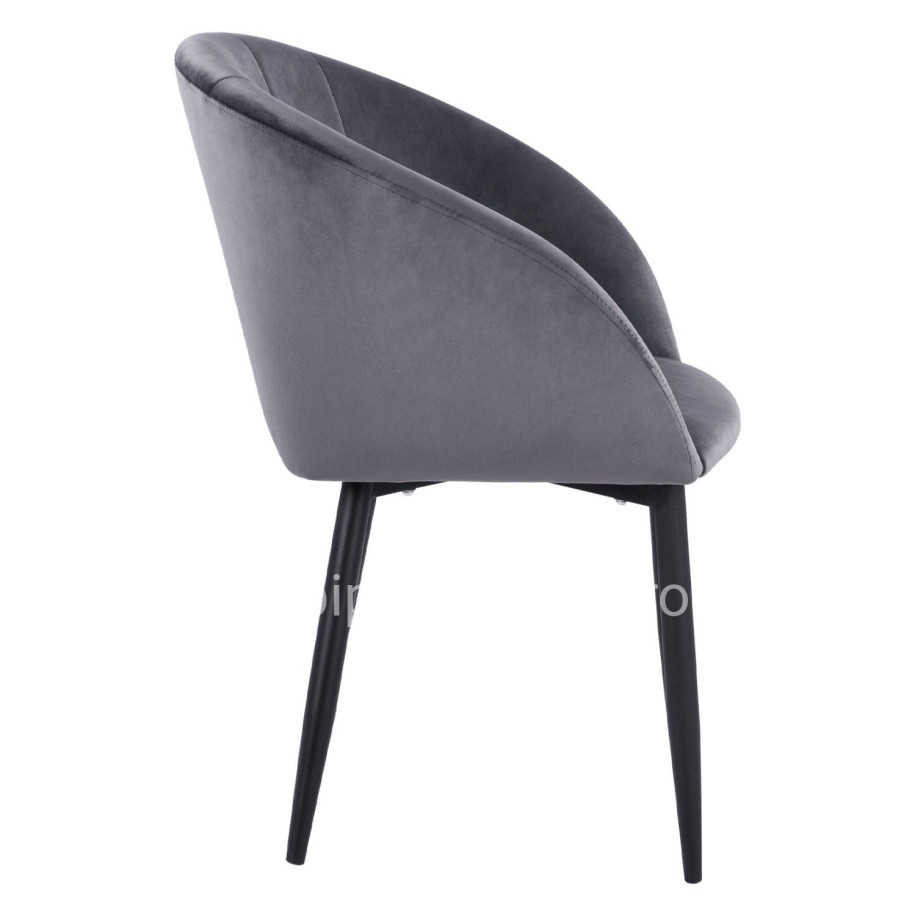 Armchair Bessie HM8699.01 Velvet Grey with metallic frame 60x62x80 cm.