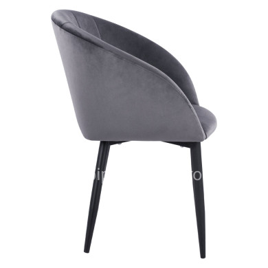 Armchair Bessie HM8699.01 Velvet Grey with metallic frame 60x62x80 cm.