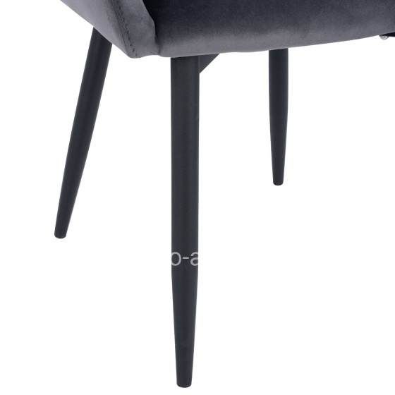 Armchair Bessie HM8699.01 Velvet Grey with metallic frame 60x62x80 cm.