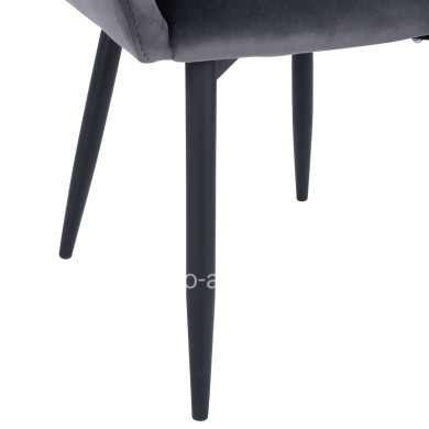 Armchair Bessie HM8699.01 Velvet Grey with metallic frame 60x62x80 cm.