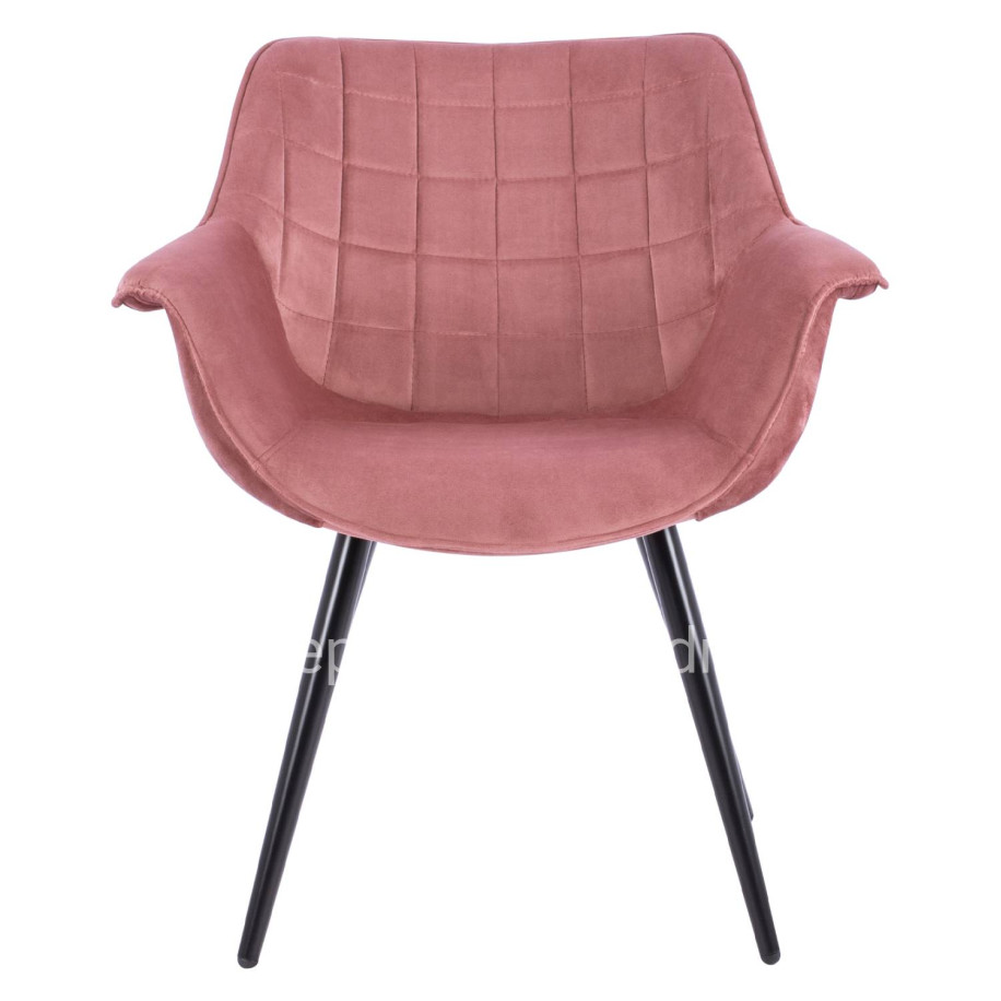 BENJAMIN VELVET ARMCHAIR DUSTY PINK WITH METAL LEGS HM8682.02 69x68x78 cm.