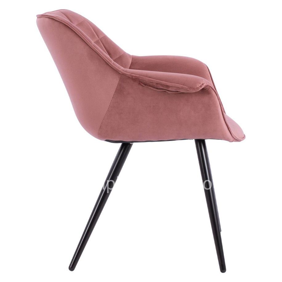 BENJAMIN VELVET ARMCHAIR DUSTY PINK WITH METAL LEGS HM8682.02 69x68x78 cm.