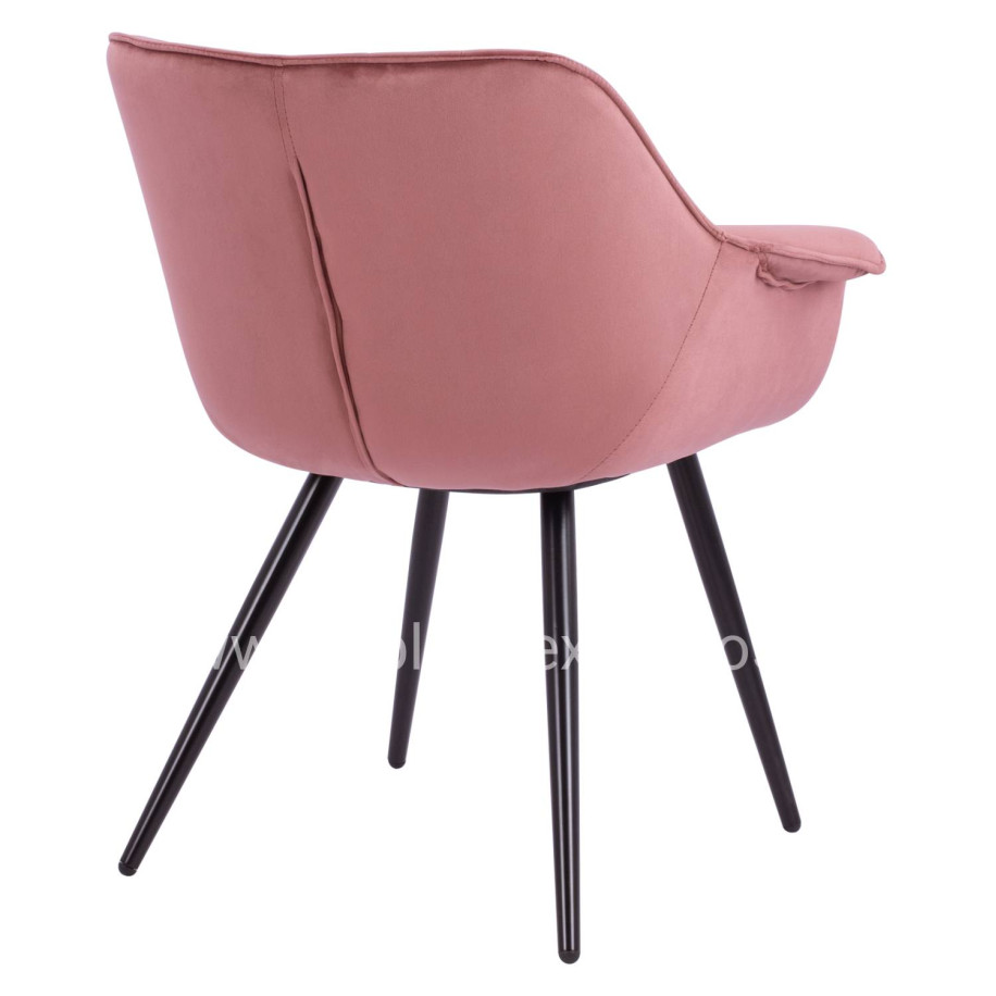 BENJAMIN VELVET ARMCHAIR DUSTY PINK WITH METAL LEGS HM8682.02 69x68x78 cm.