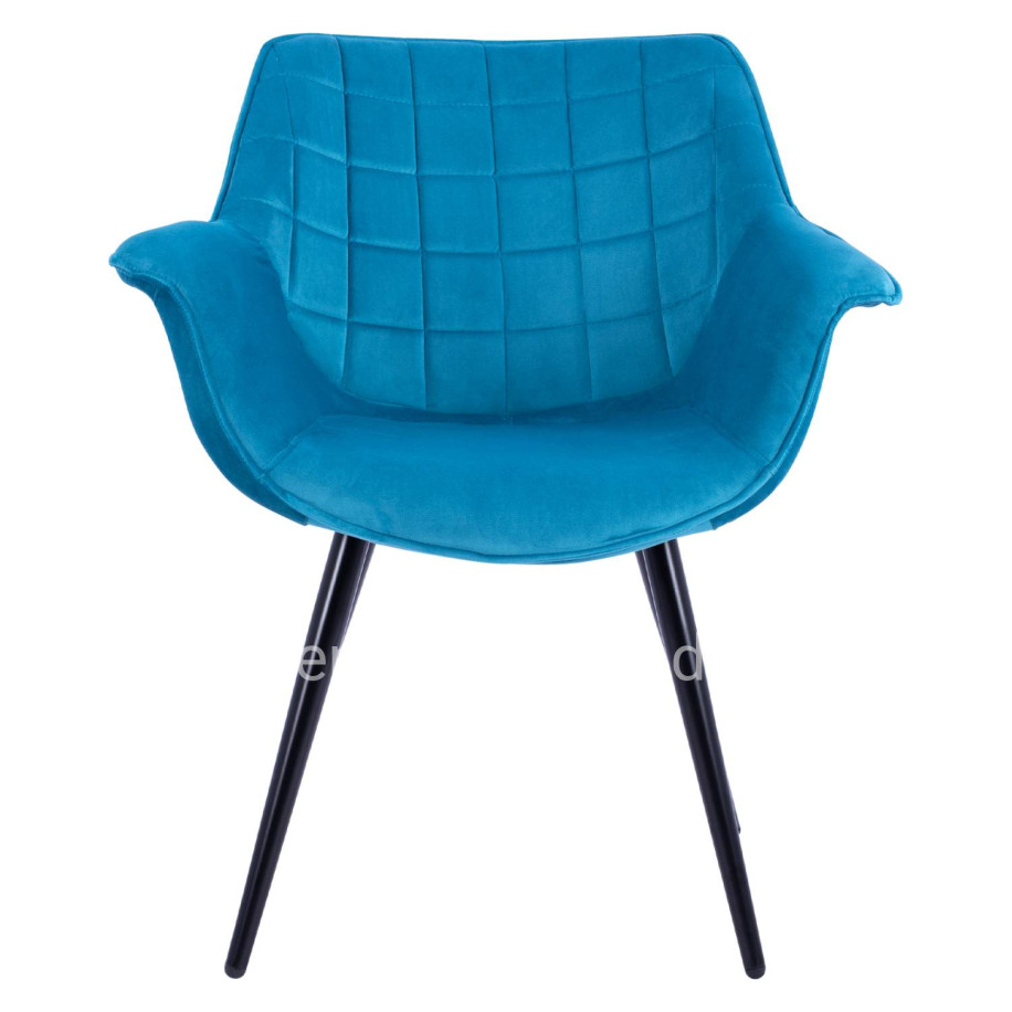 Armchair Benjamin from turquoise velvet with metallic legs HM8682.09 69x68x78 cm.