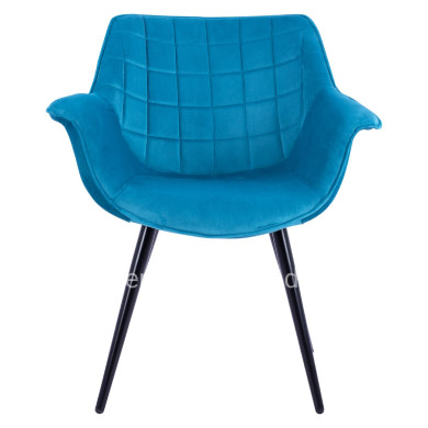 Armchair Benjamin from turquoise velvet with metallic legs HM8682.09 69x68x78 cm.