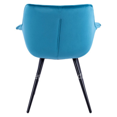 Armchair Benjamin from turquoise velvet with metallic legs HM8682.09 69x68x78 cm.