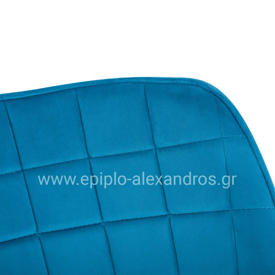 Armchair Benjamin from turquoise velvet with metallic legs HM8682.09 69x68x78 cm.