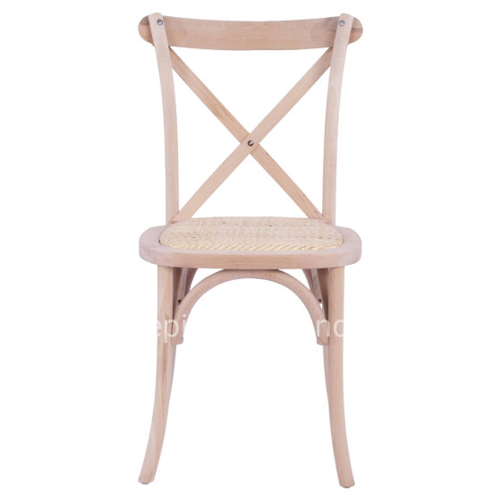 Chair Owen Wooden Stackable from beech wood unpainted with crossed back HM8575.20 45x55,5x90 cm