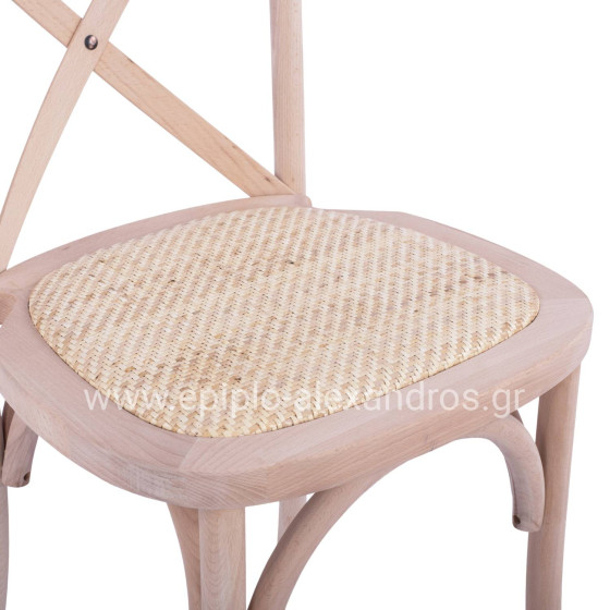 Chair Owen Wooden Stackable from beech wood unpainted with crossed back HM8575.20 45x55,5x90 cm